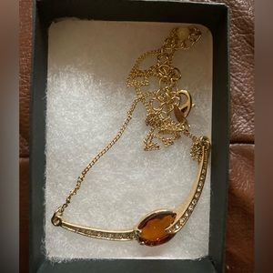New Gold Brown Stone Choker